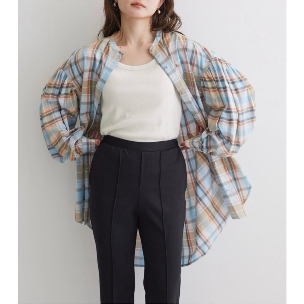 American Holic | plaid oversized puff sleeve button down Size Large
